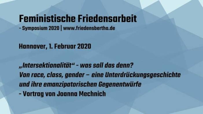 Videodokumentation des Symposiums „Feministische Friedensarbeit" vom Februar 2020